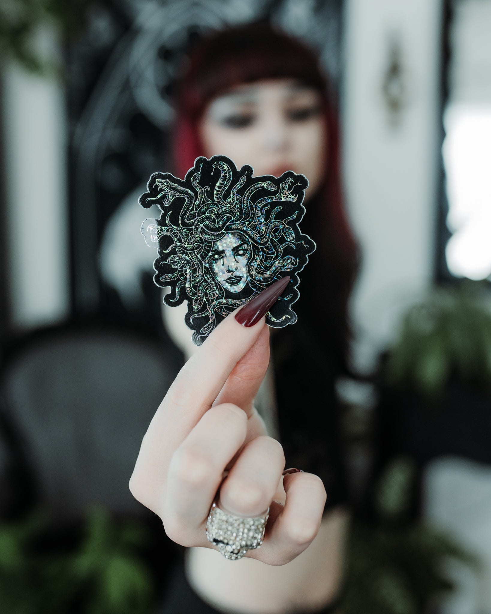 Medusa Glitter Vinyl Sticker