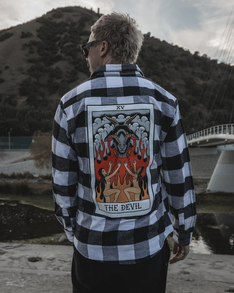 The Pretty Cult - 'American Traditional Devil' Tarot Flannel.