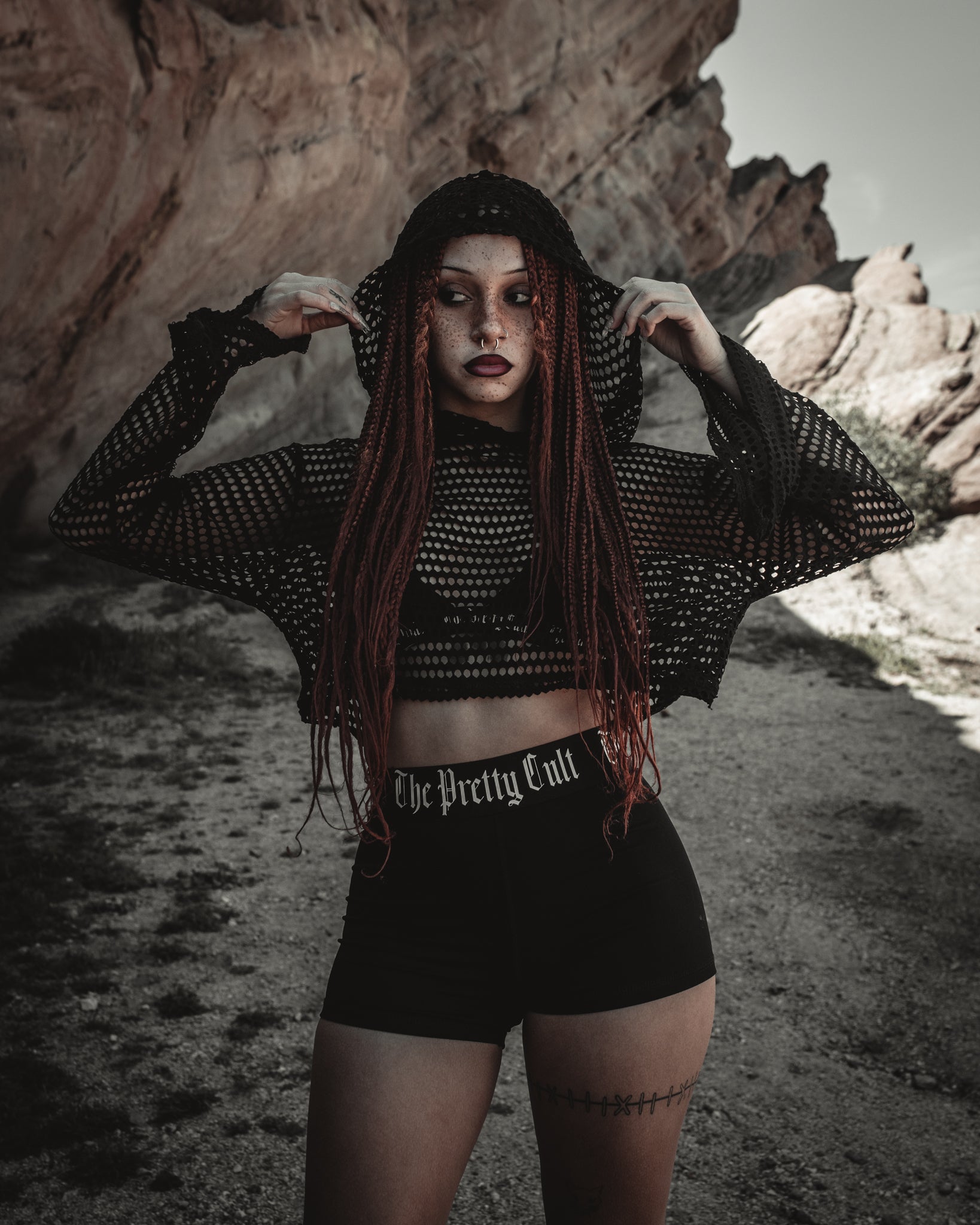 Onyx Web Crop Hoodie - 1 XL Left!