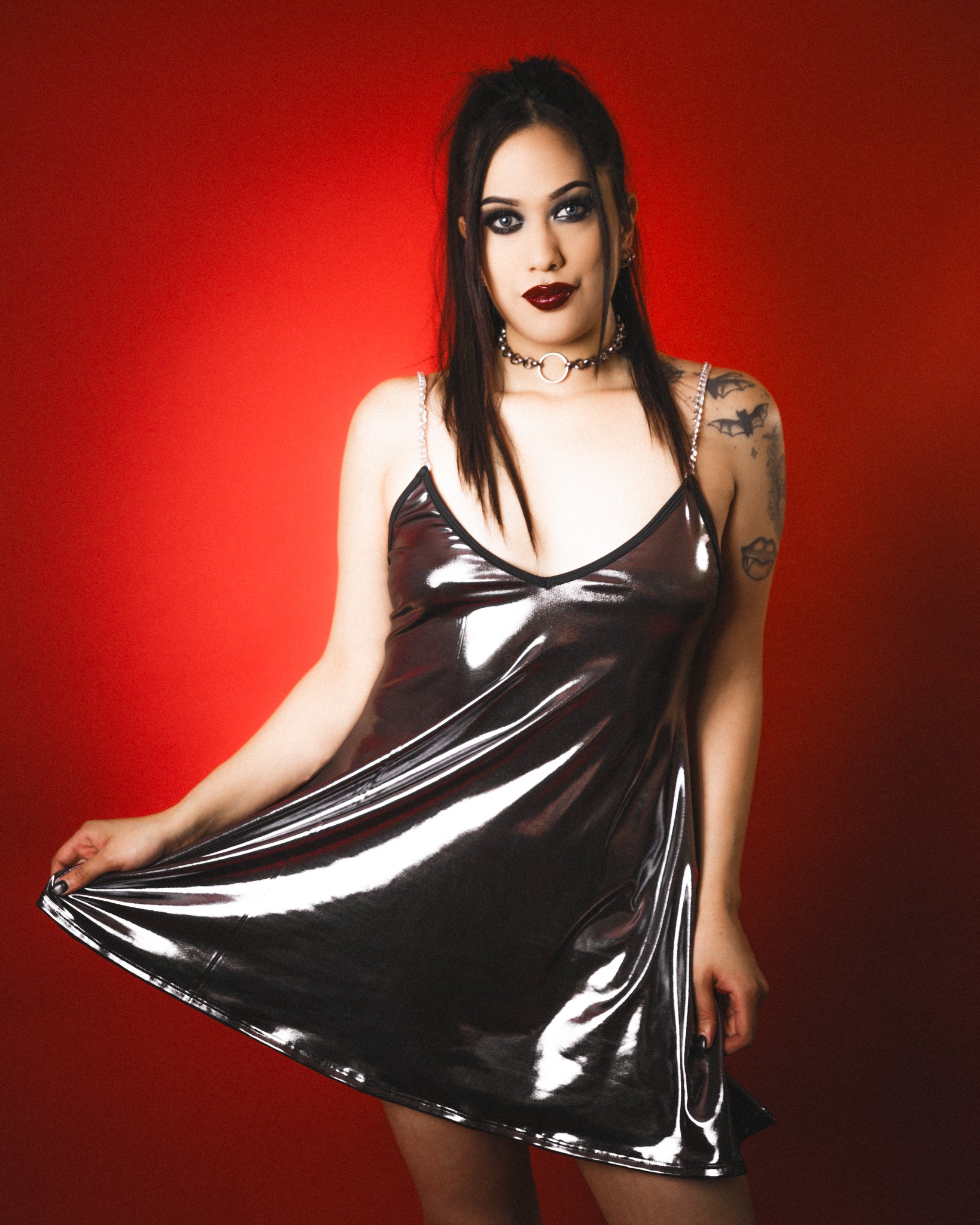 The Pretty Cult - 'Sterling Mourning' Liquid Metal Dress (Silver) 2XL The Pretty Cult - 'Sterling Mourning' Liquid Metal Dress (Silver) 2XL