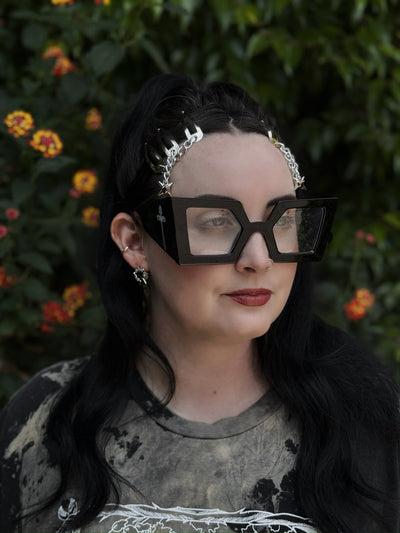 Steel Kiss Clear Glasses