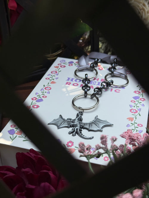 gothic dragon necklace combining ribbon choker and chain detail