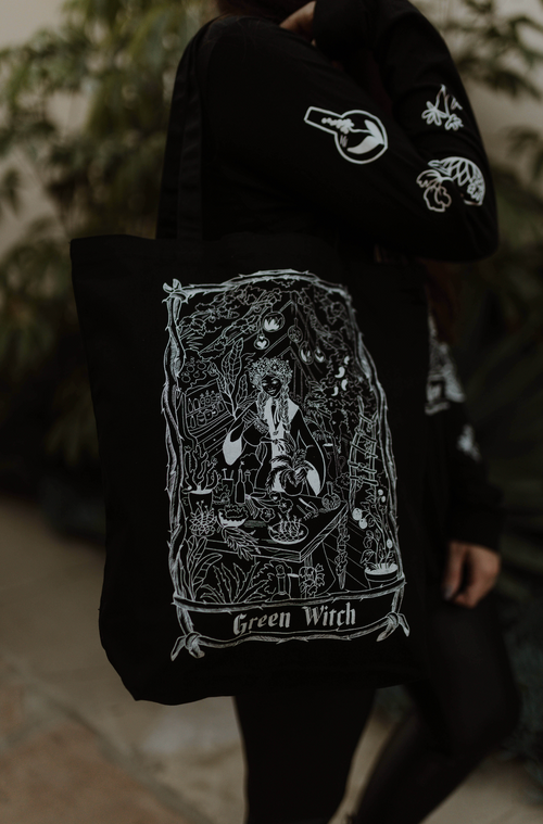 Green Witch Tote Bag