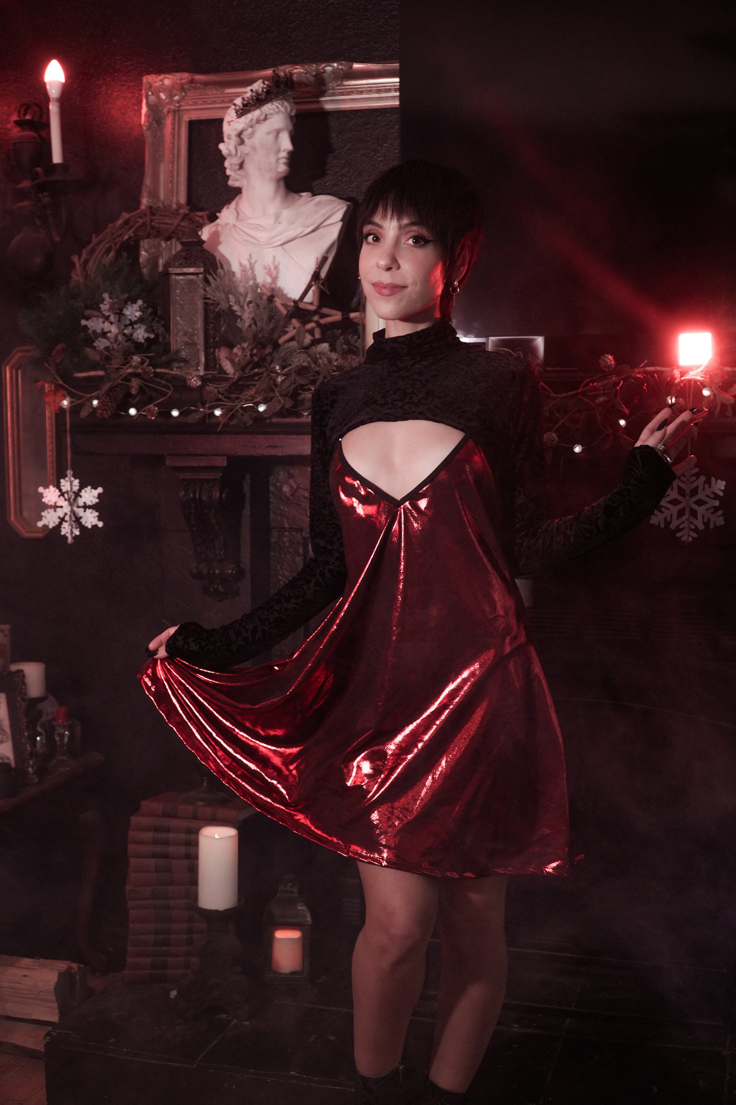 The Pretty Cult - 'Avoid' Liquid Metal Dress (Red) The Pretty Cult - 'Avoid' Liquid Metal Dress (Red)