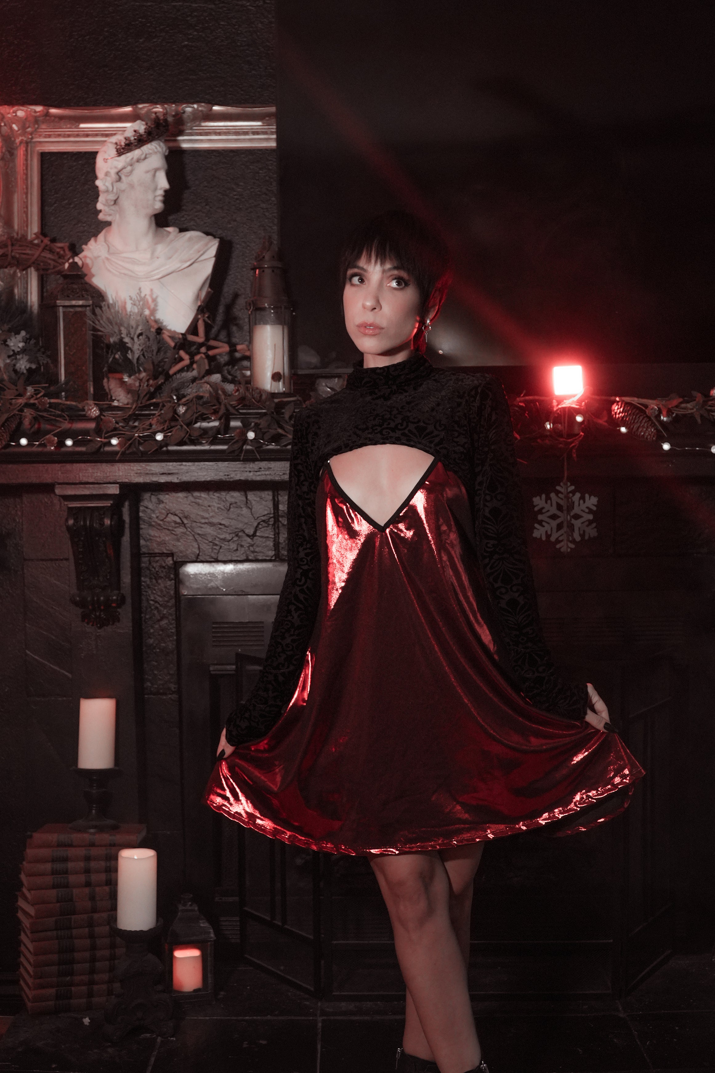 The Pretty Cult - 'Avoid' Liquid Metal Dress (Red) The Pretty Cult - 'Avoid' Liquid Metal Dress (Red)