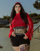 Crimson Web Crop Hoodie